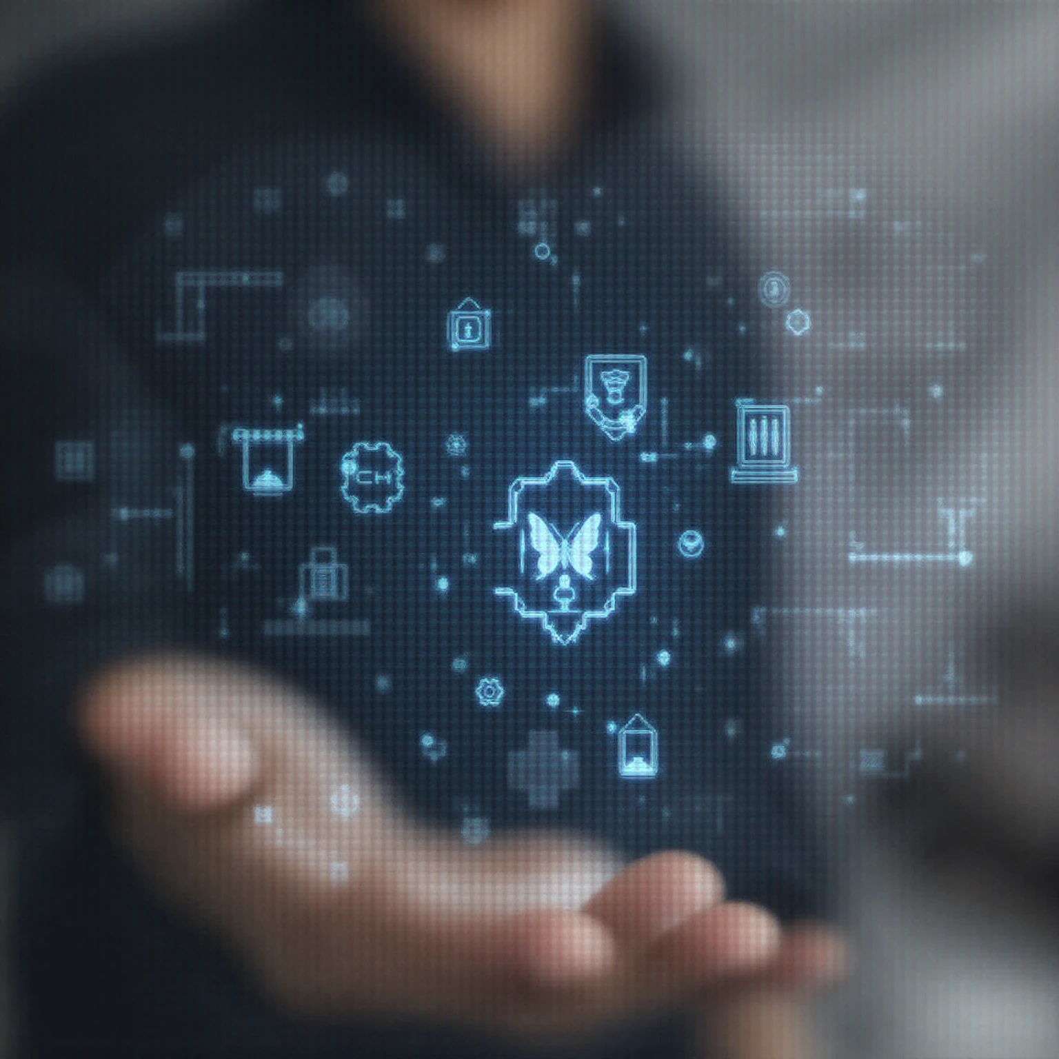 Australian SME AI automation future: hand holding digital butterfly icon representing efficient business growth and digital transformation.